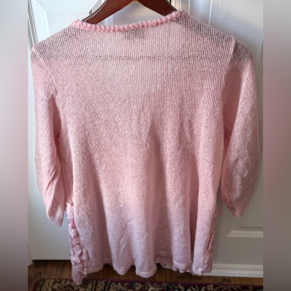 Bella France Pink Embroidered Sweater Sz L - Picture 5 of 13